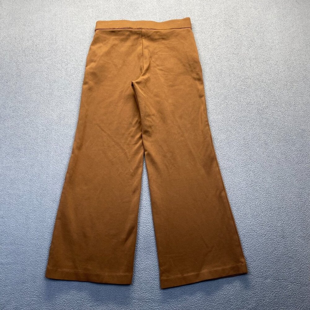 Maison d' Amelie Women's Wide Leg Brown High Rise Pants Size 8,Stretch,Pockets - Picture 2 of 8